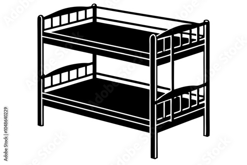 bunk bed black silhouette vector illustration