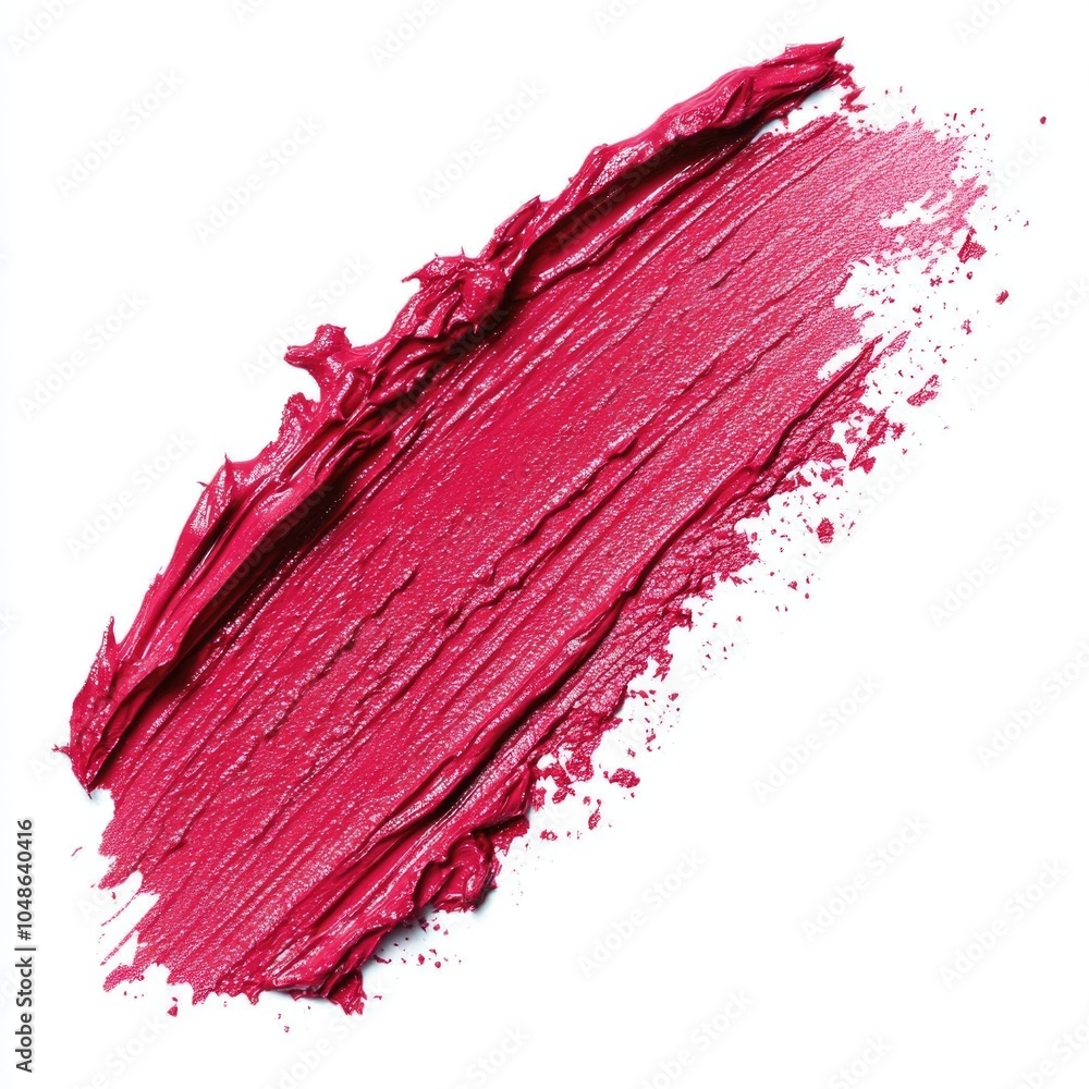 A vivid pink lipstick swatch is spread across a pristine white surface, highlighting its creamy texture and vibrant hue ideal for beauty marketing. A vivid pink lipstick swatch is spread across a pristine white surface, highlighting its creamy texture and vibrant hue ideal for beauty marketing.