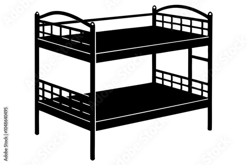 bunk bed black silhouette vector illustration