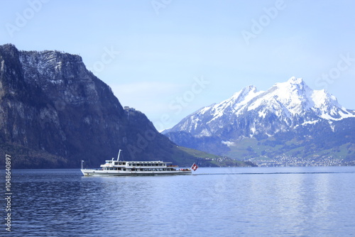Boat on Lake Lucerne