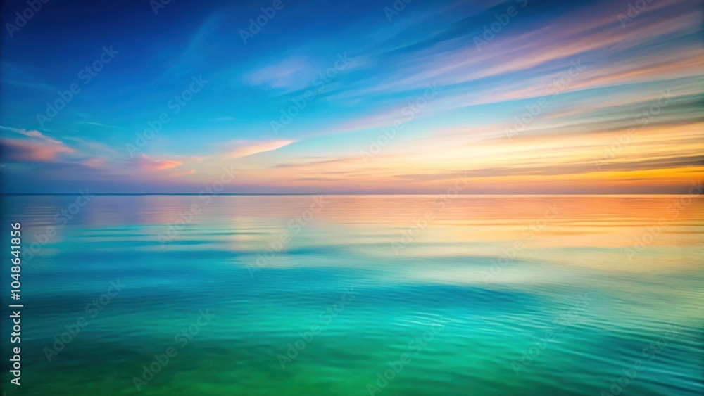Obraz premium Serene Ocean at Sunset with a Vibrant Sky Reflected in the Calm Waters