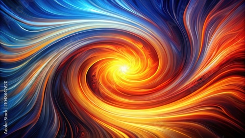 Abstract swirling vortex of vibrant colors, a visual symphony of dynamic curves and radiant hues.