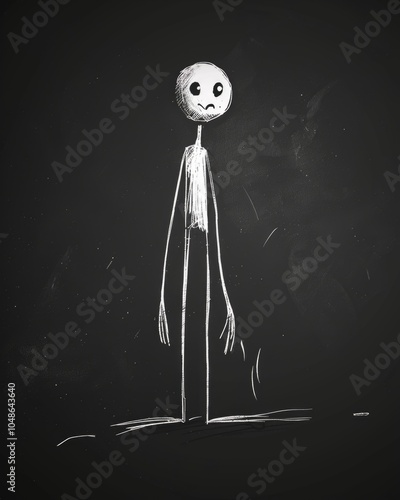 white stick figure on black backgroundfor gaming or casual design projects and game themes photo