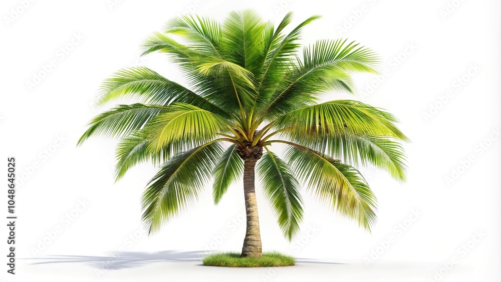 Obraz premium Tropical paradise isolated palm tree on white background