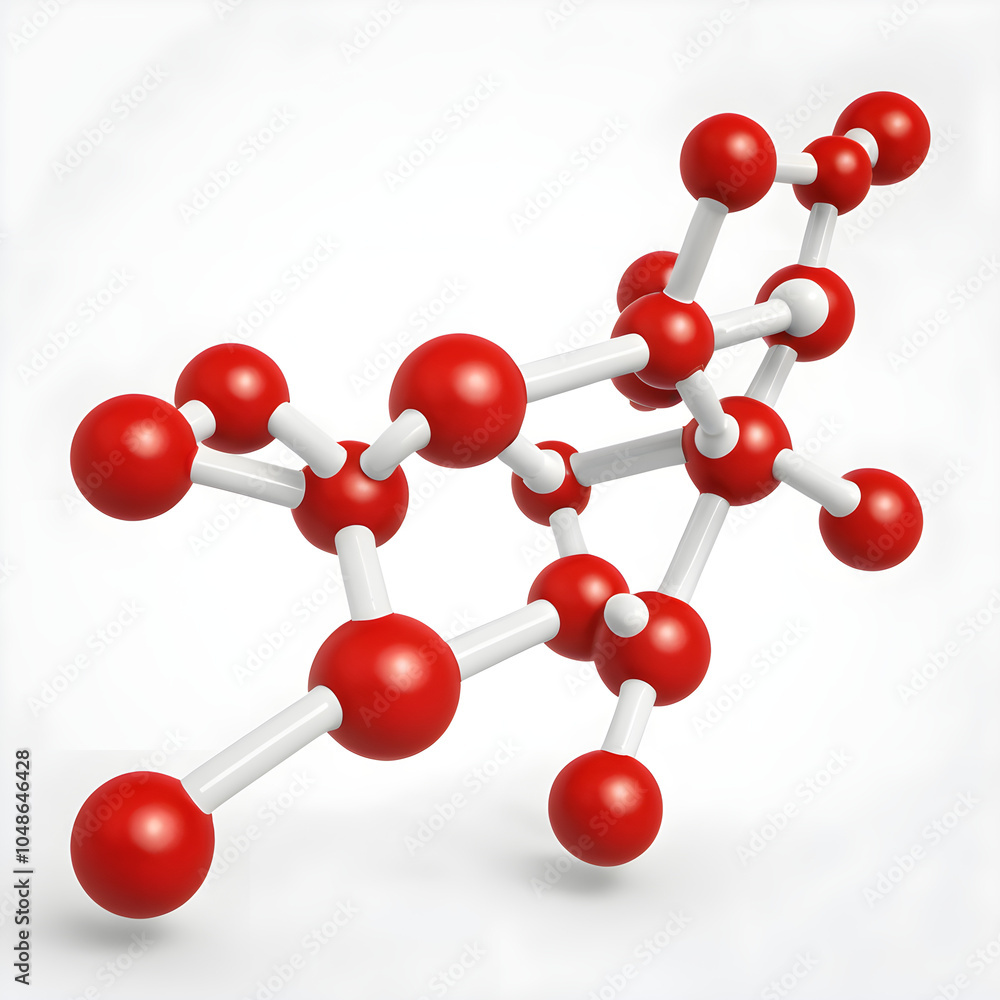 Obraz premium Illustration of capsaicin molecule structure in red and white