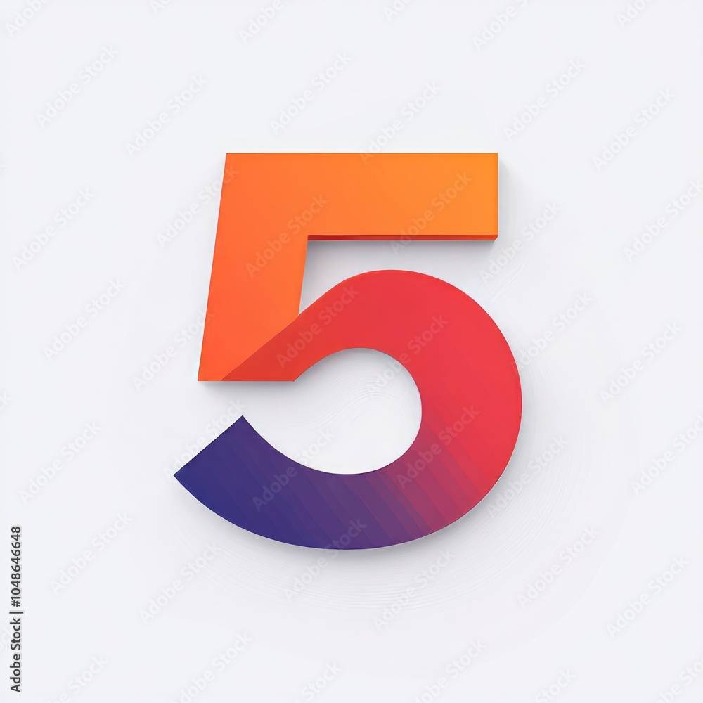 A stylized number 5 with a gradient color scheme. A stylized number 5 with a gradient color scheme.