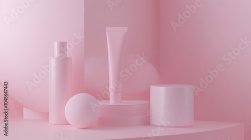 Minimalist close-up of high-quality skincare items, perfect for beauty brand promotions and luxury cosmetics