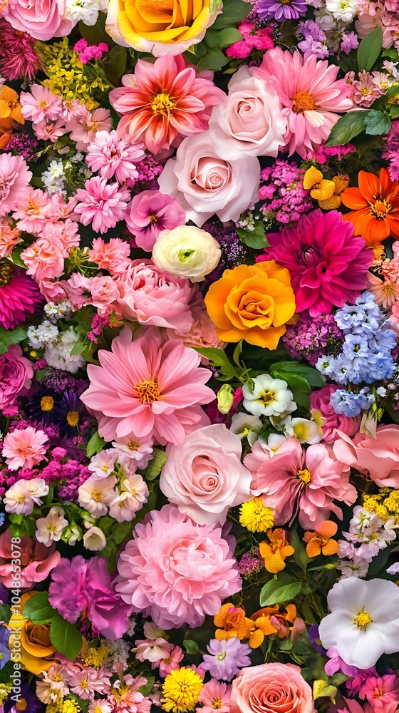 Blooming Flowers and Leafy Plants Adorn this Graceful Garden Wallpaper Blooming Flowers and Leafy Plants Adorn this Graceful Garden Wallpaper