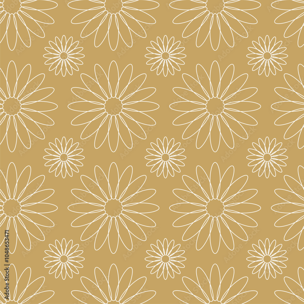 Fototapeta premium Abstract geometric pattern with crosses, stripes, lines. Seamless vector background. White and gold ornament. Modern reticulated graphic design.