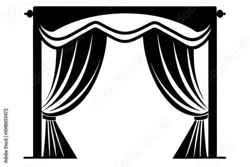 curtains  silhouette vector illustration