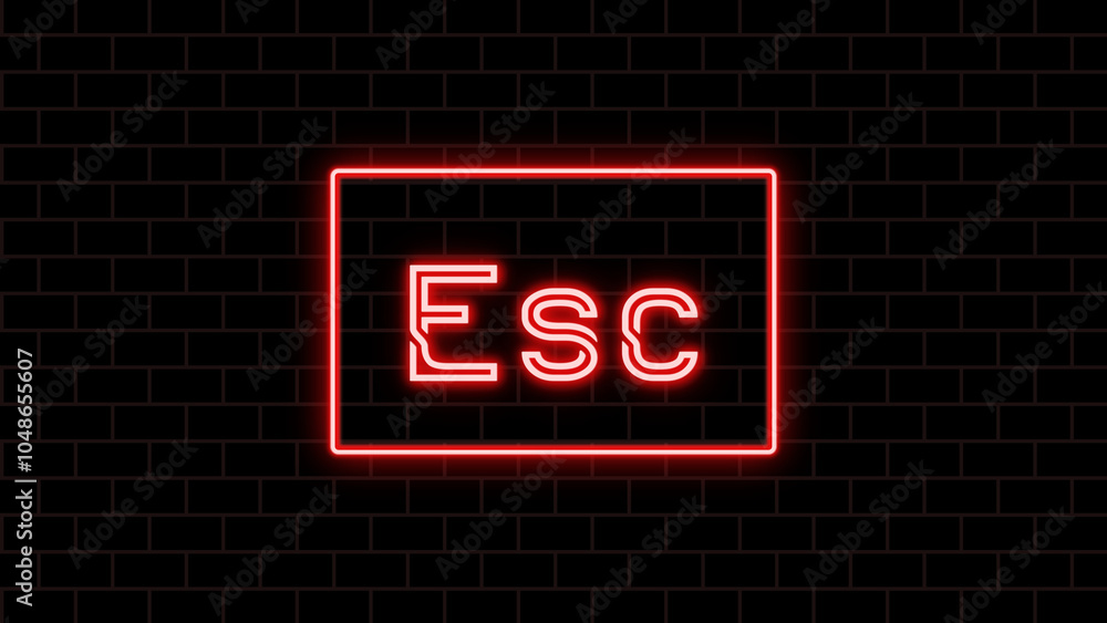 Esc key のネオン文字 Esc key のネオン文字
