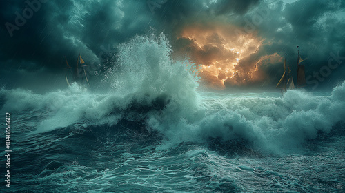 Fototapeta Naklejka Na Ścianę i Meble -  clouds over sea