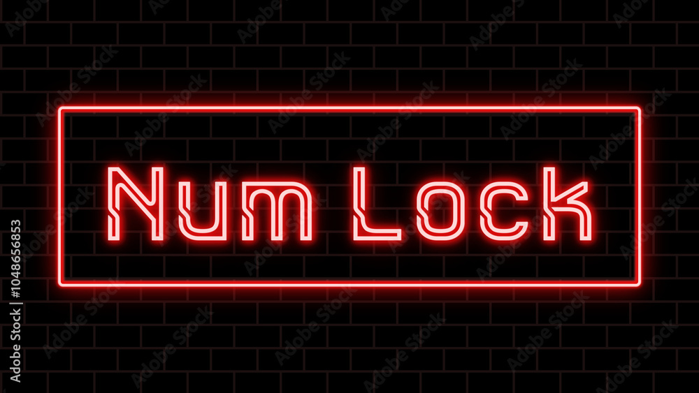 Num Lock key のネオン文字