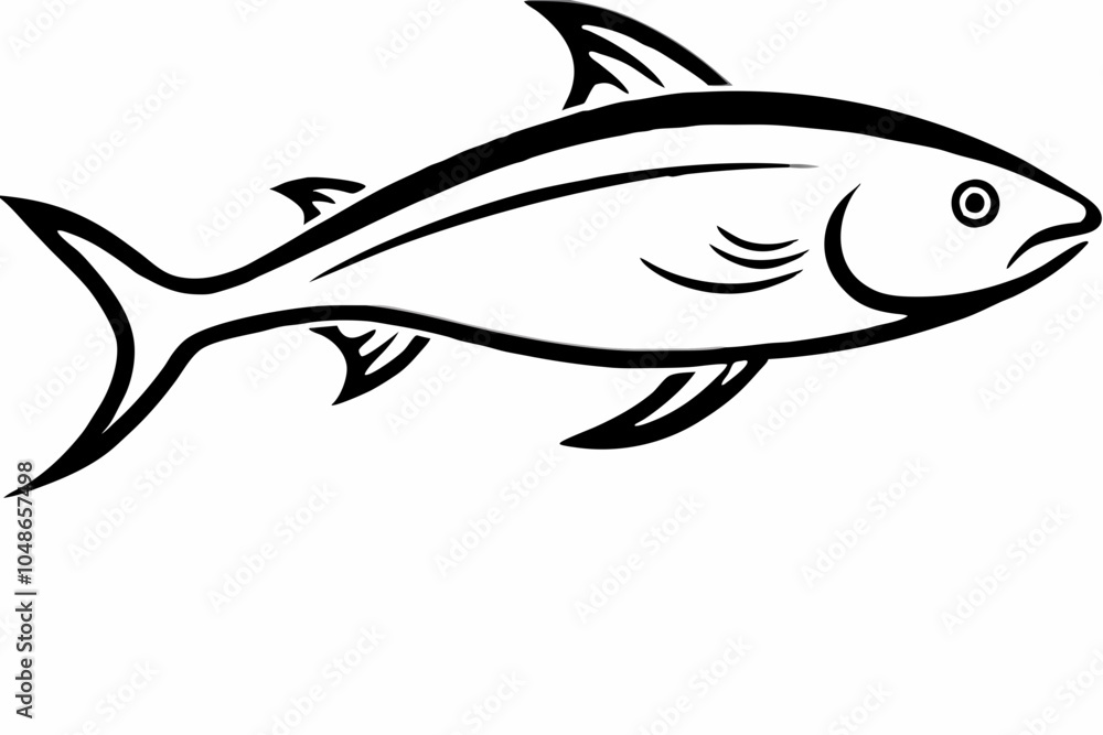 Sleek Fish Silhouette Design Sleek Fish Silhouette Design