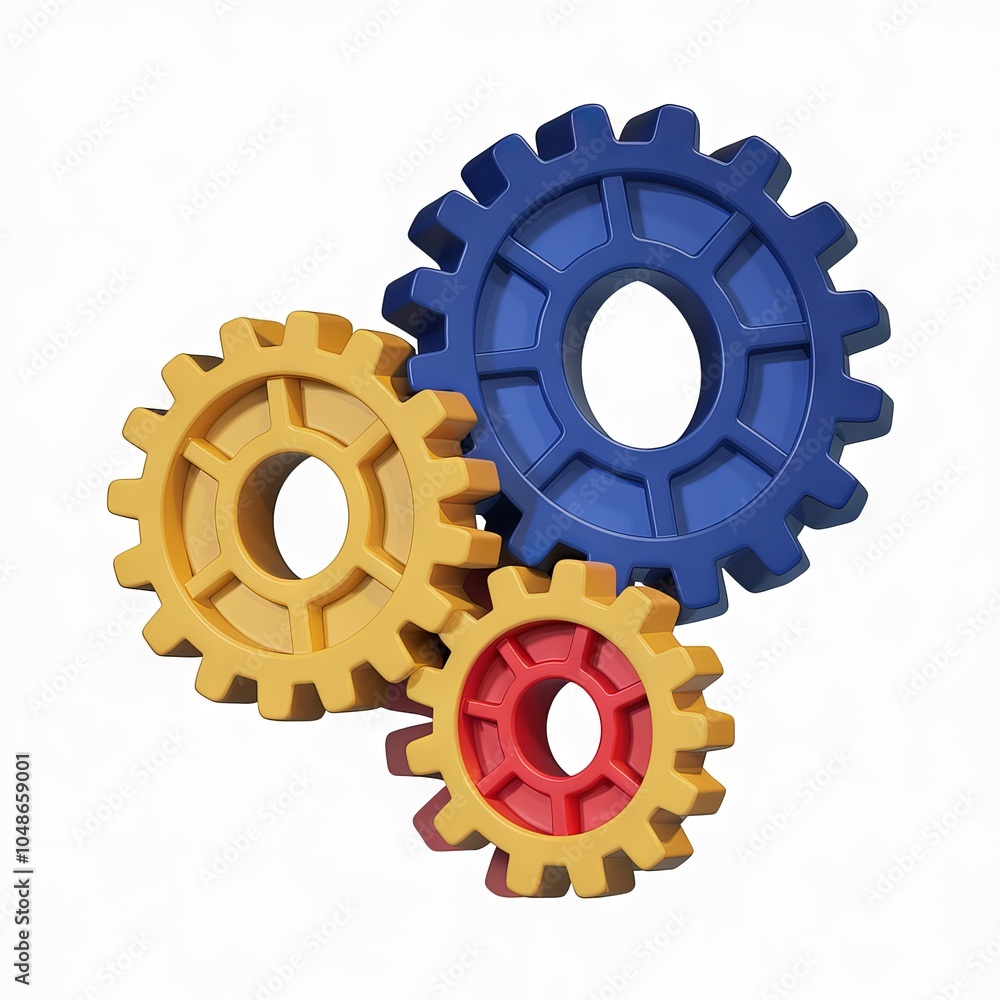 Colorful plastic gears isolated on a white background. Colorful plastic gears isolated on a white background.