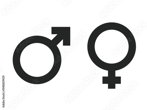 Male and Female Symbols Isolated on Separated Background