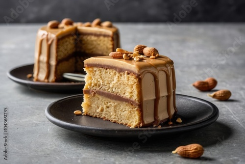 A peanut cake slice