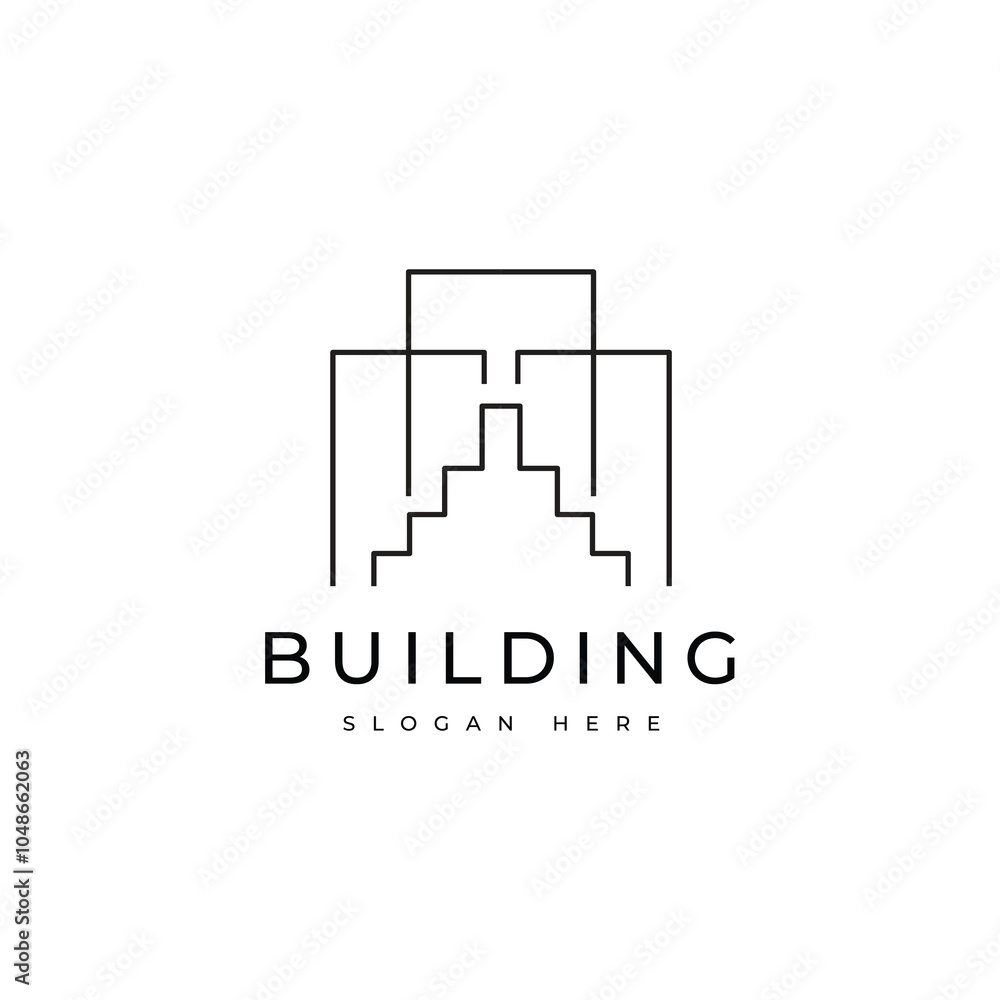 Building architecture line logo design vector Building architecture line logo design vector
