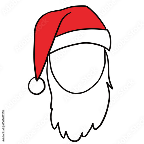 Santa hat Santa Claus Christmas dress up mask pretend illustration upper lip beard masquerade mask