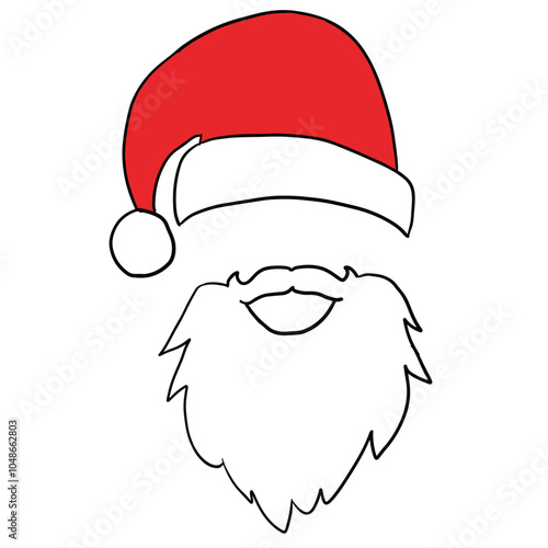 Santa hat Santa Claus Christmas dress up mask pretend illustration upper lip beard masquerade mask