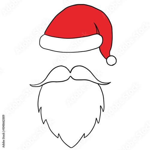 Santa hat Santa Claus Christmas dress up mask pretend illustration upper lip beard masquerade mask
