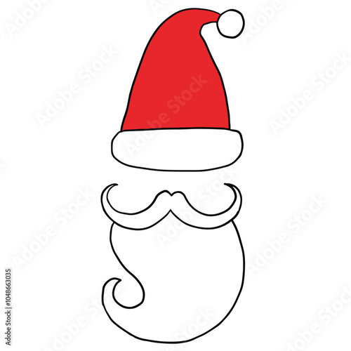 Santa hat Santa Claus Christmas dress up mask pretend illustration upper lip beard masquerade mask