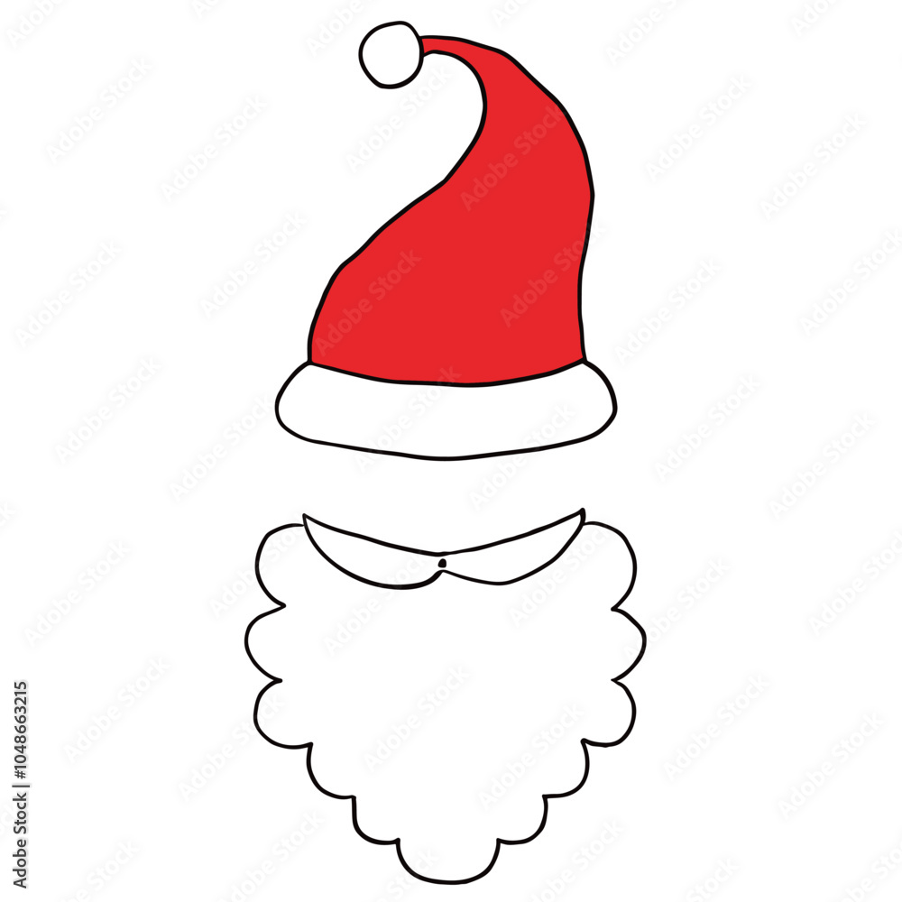 Santa hat Santa Claus Christmas dress up mask pretend illustration upper lip beard masquerade mask Santa hat Santa Claus Christmas dress up mask pretend illustration upper lip beard masquerade mask