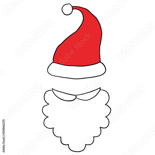 Santa hat Santa Claus Christmas dress up mask pretend illustration upper lip beard masquerade mask