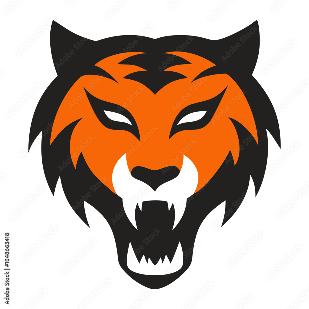 Obraz premium Dynamic Tiger Mascot Design for Sports and Logos