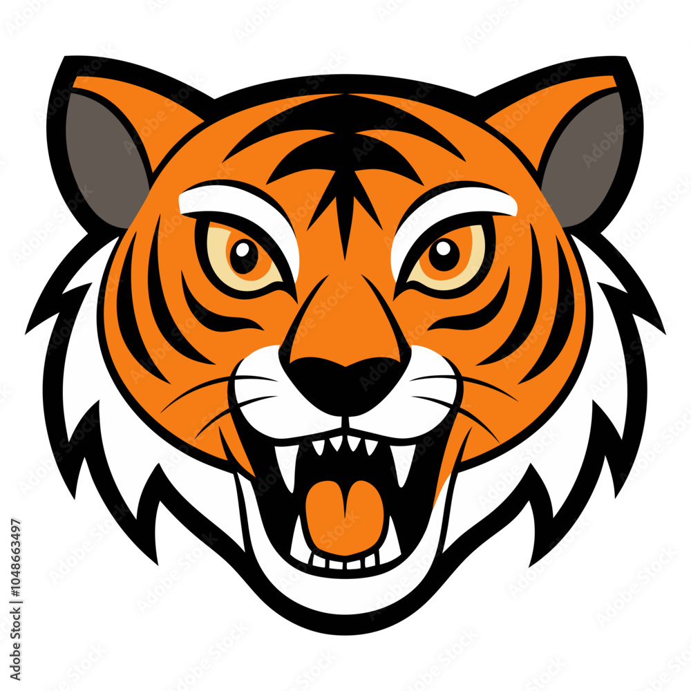 Fototapeta premium Roaring Tiger Head Emblem for Team Logos