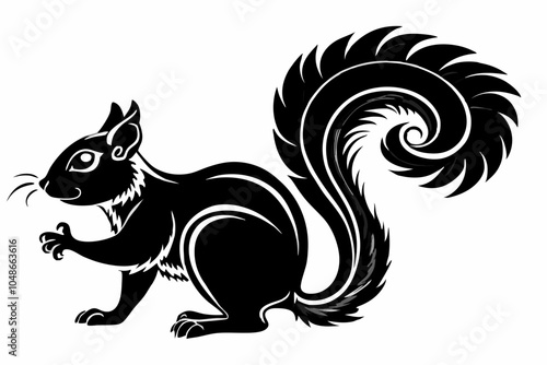 Wallpaper Mural Playful Squirrel Silhouette Design Torontodigital.ca