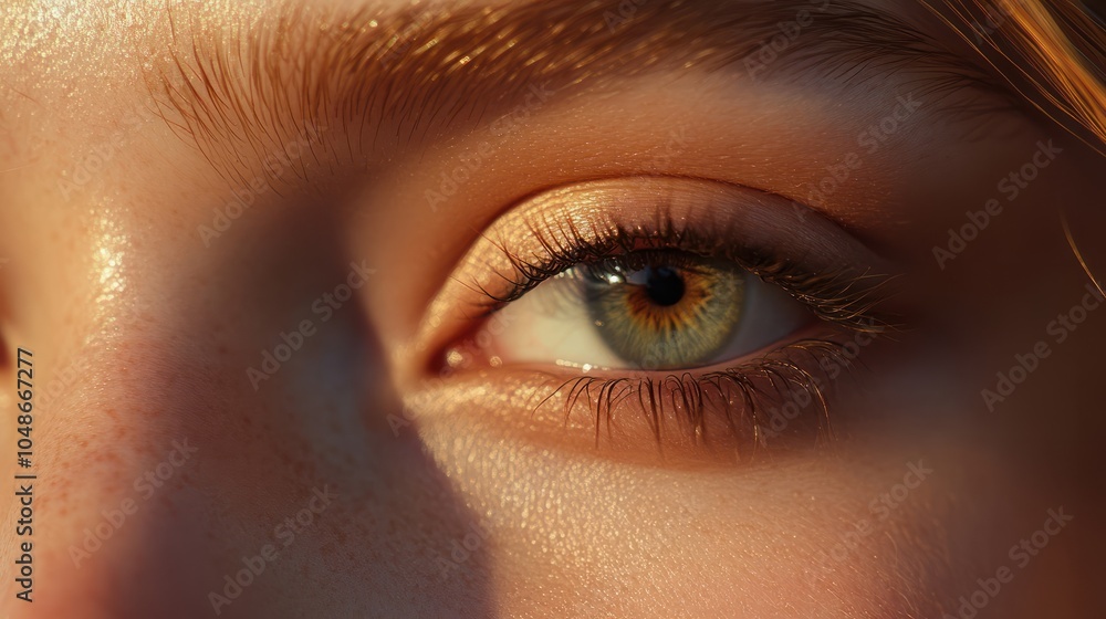 Closeup Of Beautiful Girl Eye And Eyebrow With Natural Makeup Closeup Of Beautiful Girl Eye And Eyebrow With Natural Makeup