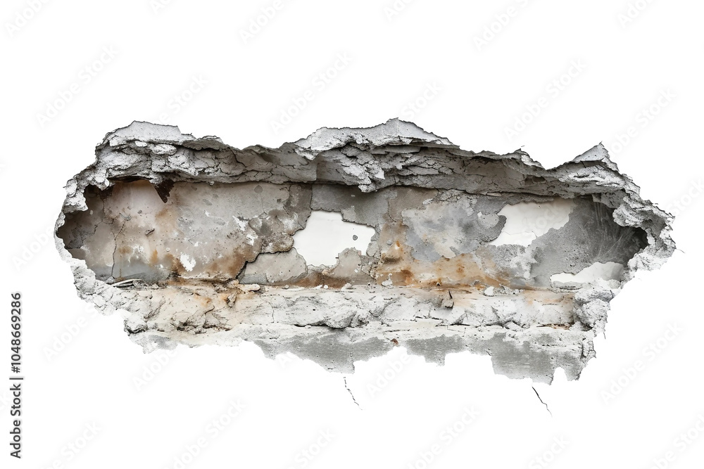 Fototapeta premium hole in stone isolated on white background