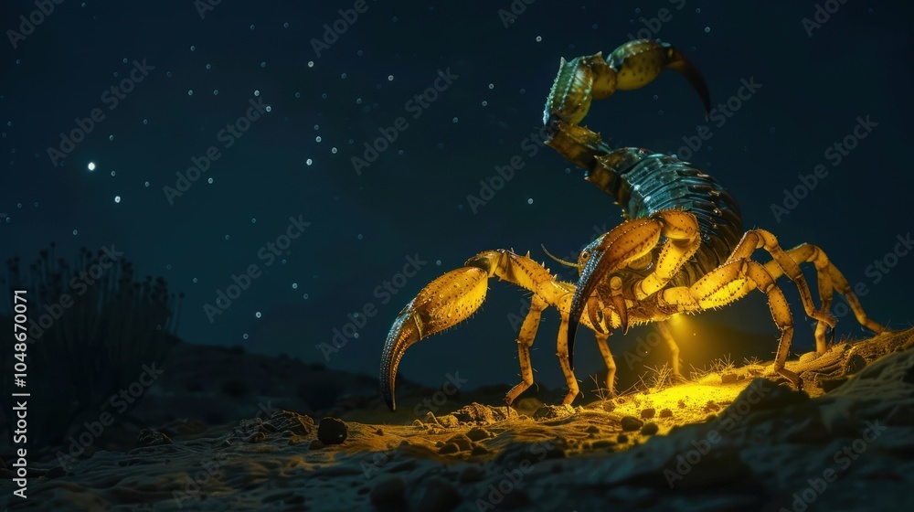 Fototapeta premium Scorpion Under a Starry Sky