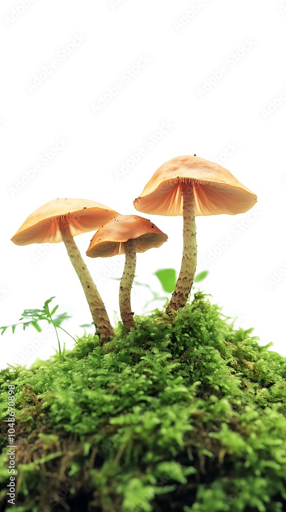 Fototapeta premium Collection of Boletus edulis mushrooms placed on white, isolated view.