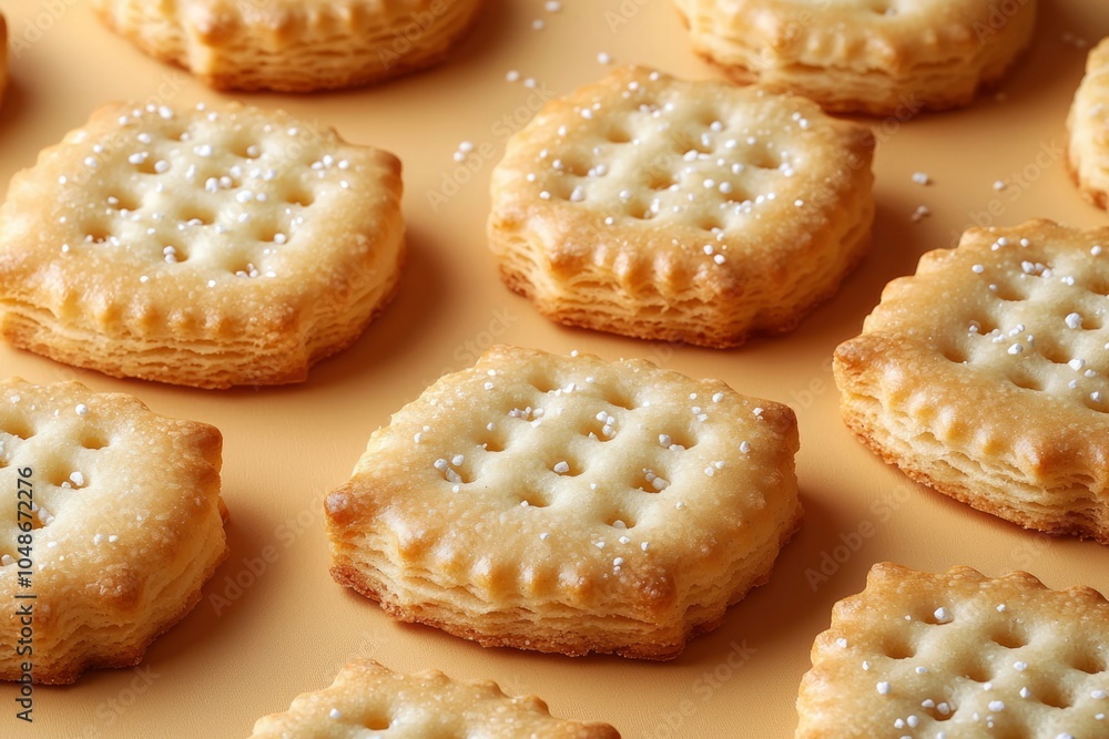 Golden Puff Pastry Crackers with White Sprinkles Golden Puff Pastry Crackers with White Sprinkles