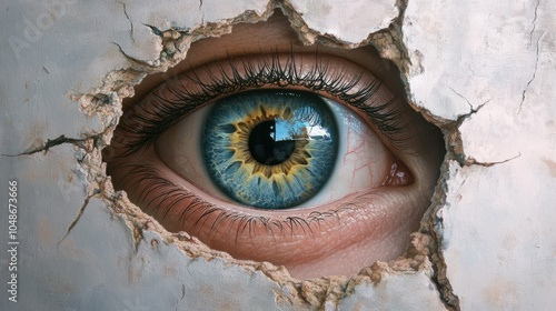 eye in hole photo