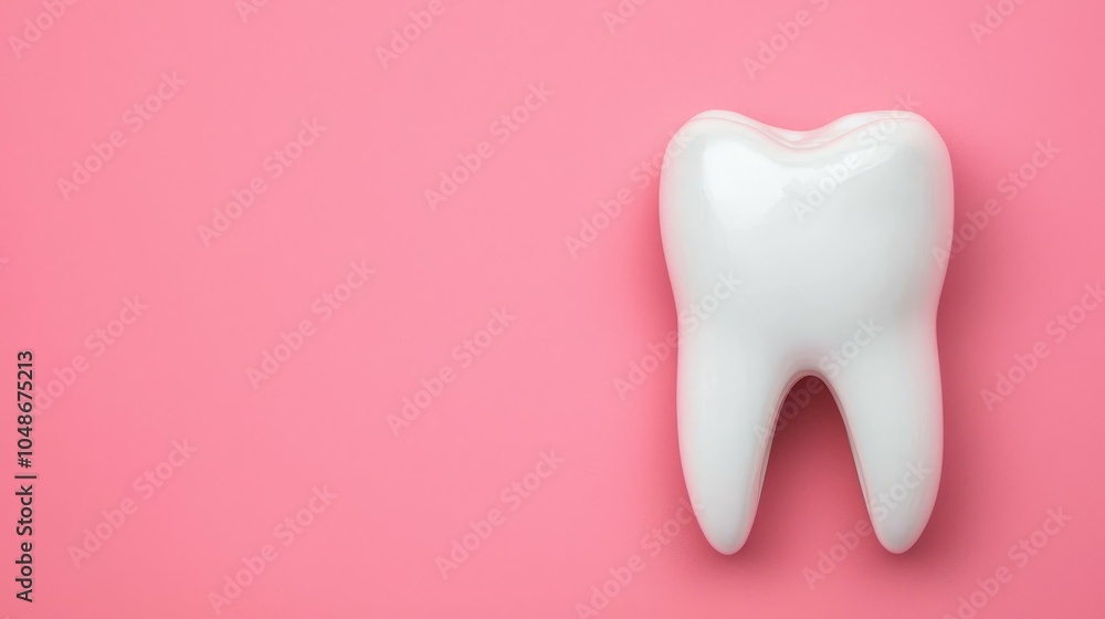 White tooth on a pink background, perfect for dental health concepts. White tooth on a pink background, perfect for dental health concepts.