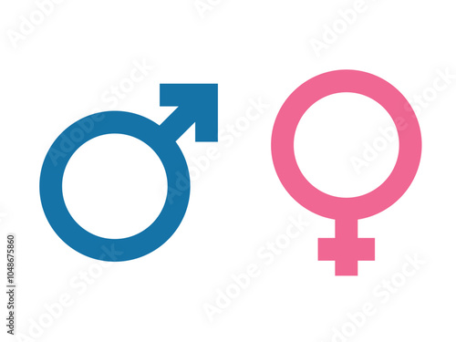 Male and Female Symbols Isolated on Separated Background