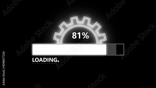 Loading bar icon illustration on black background. processing. and finishing  proses  photo