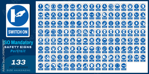133 set ISO mandatory safety signs v137_switch on_portrait size a4/a3/a2/a1	