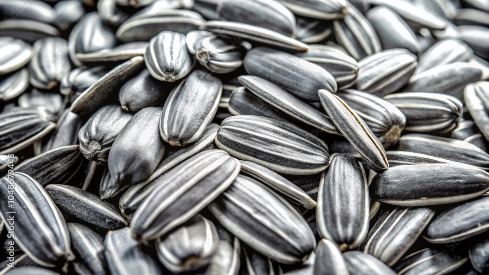 Sunflower Seeds Close-Up: Oval Shape and Shiny Texture for Architectural Photography Sunflower Seeds Close-Up: Oval Shape and Shiny Texture for Architectural Photography