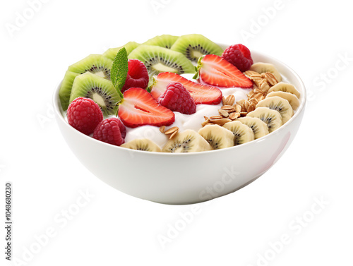 a bowl of fruit and yogurt photo