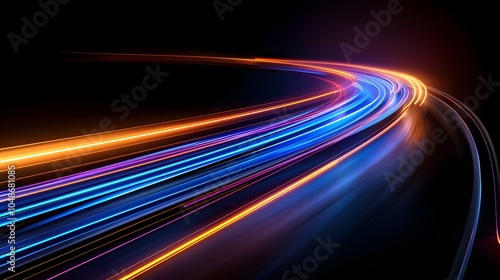Abstract Light Trails with Long Exposure Effect