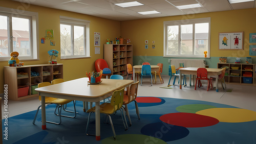 Wallpaper Mural View Of Kindergarten Classroom Background Torontodigital.ca