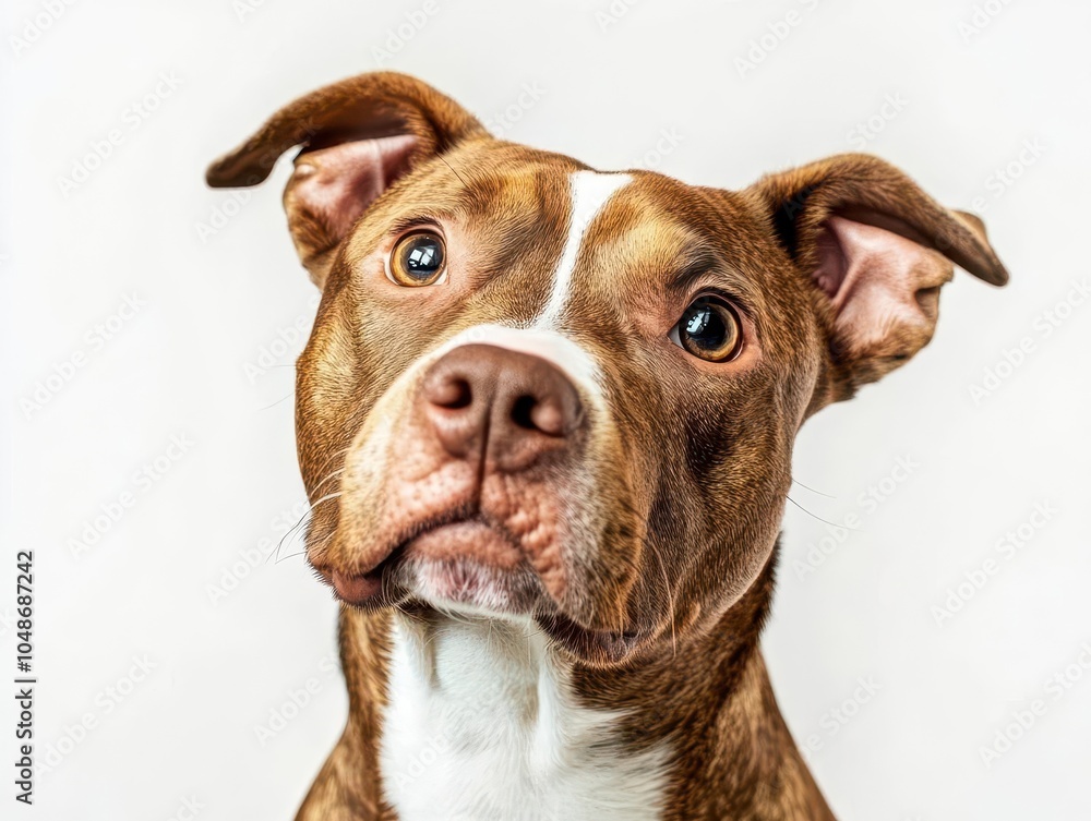 playful dog posing against a clean white background, showcasing its personality and charm, ideal for pet-related themes and showcasing furry companions playful dog posing against a clean white background, showcasing its personality and charm, ideal for pet-related themes and showcasing furry companions