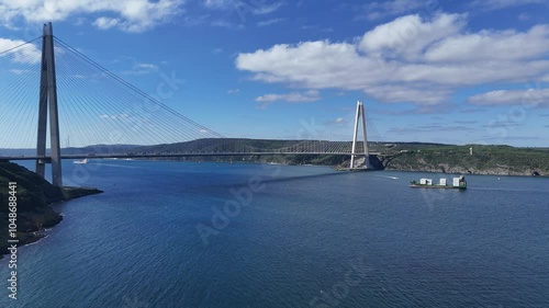 Wallpaper Mural Drone footage of Yavuz Sultan Selim Bridge in Turkey Torontodigital.ca