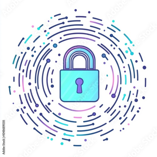 Wallpaper Mural Cybersecurity concept with a padlock Torontodigital.ca