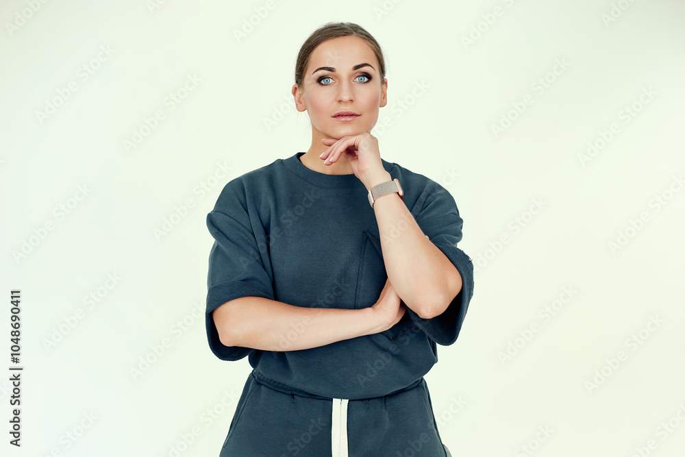 Pensive Fitness Trainer in Casual Outfit Pensive Fitness Trainer in Casual Outfit