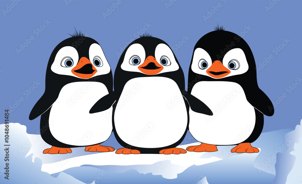 Fototapeta premium 3 Penguins Birds